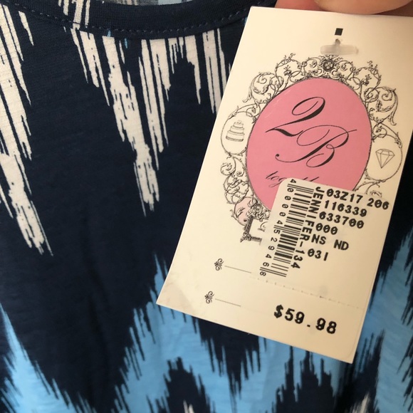 Multi-blue Cut-out Sleeve Tunic - Picture 3 of 4